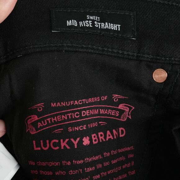 Lucky Brand Jeans Womens 0/25 (27x30.5) Black Sweet Mid Rise Straight Ankle New - Picture 10 of 16